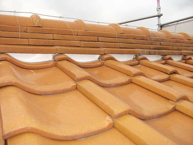 新しい漆喰を詰め直したところ